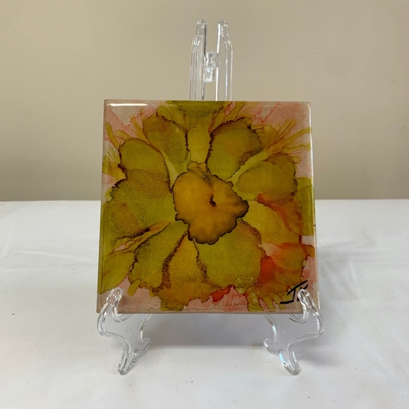 6''x6'' Original Alcohol Ink Tile by Joanne Kunath